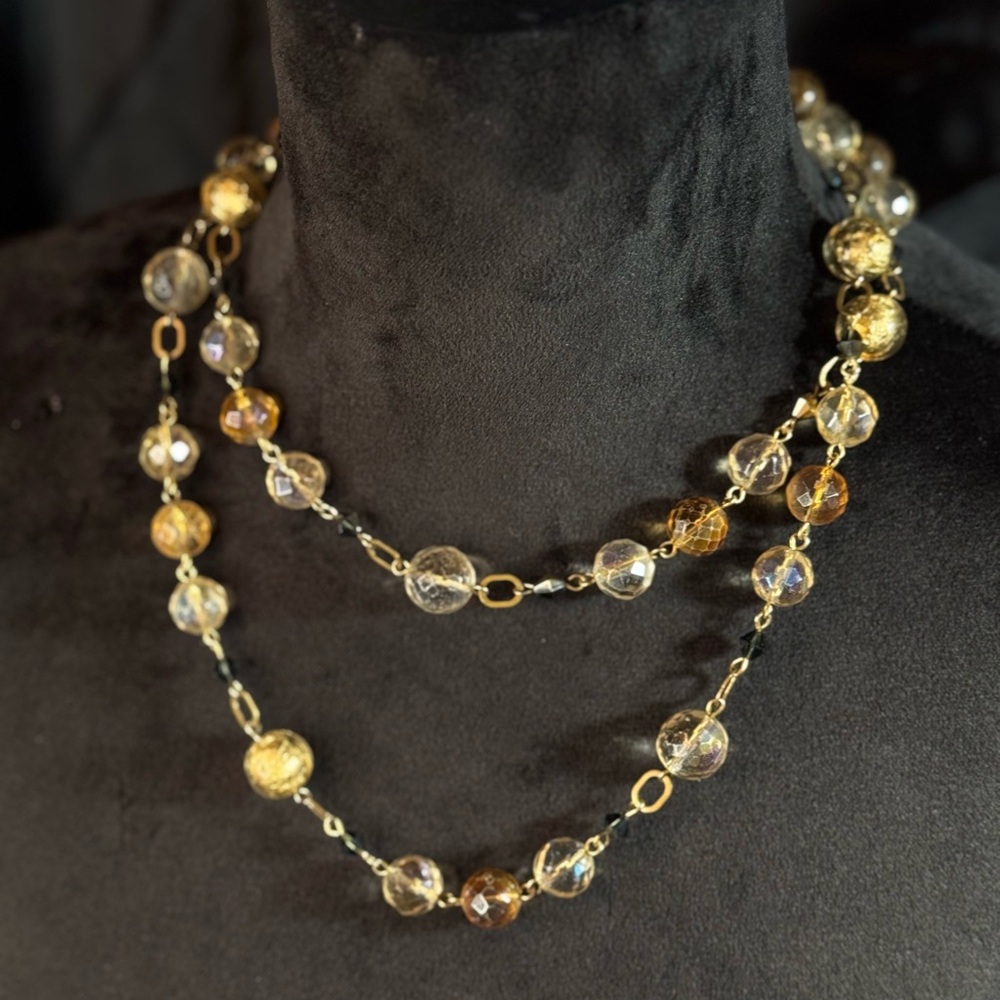 Gold tones bead necklace